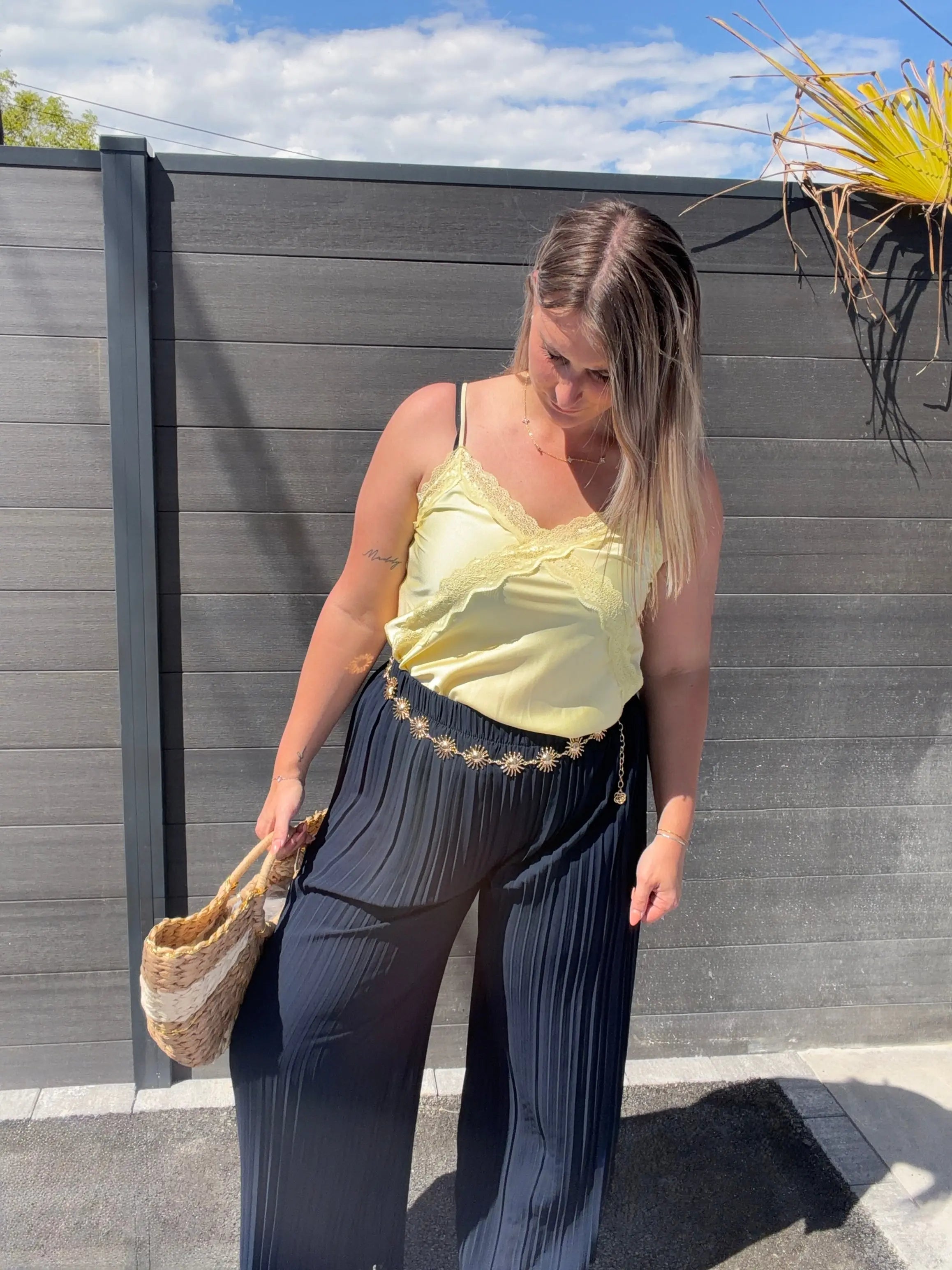 Top Carla satiné - Jaune Maddy & Co