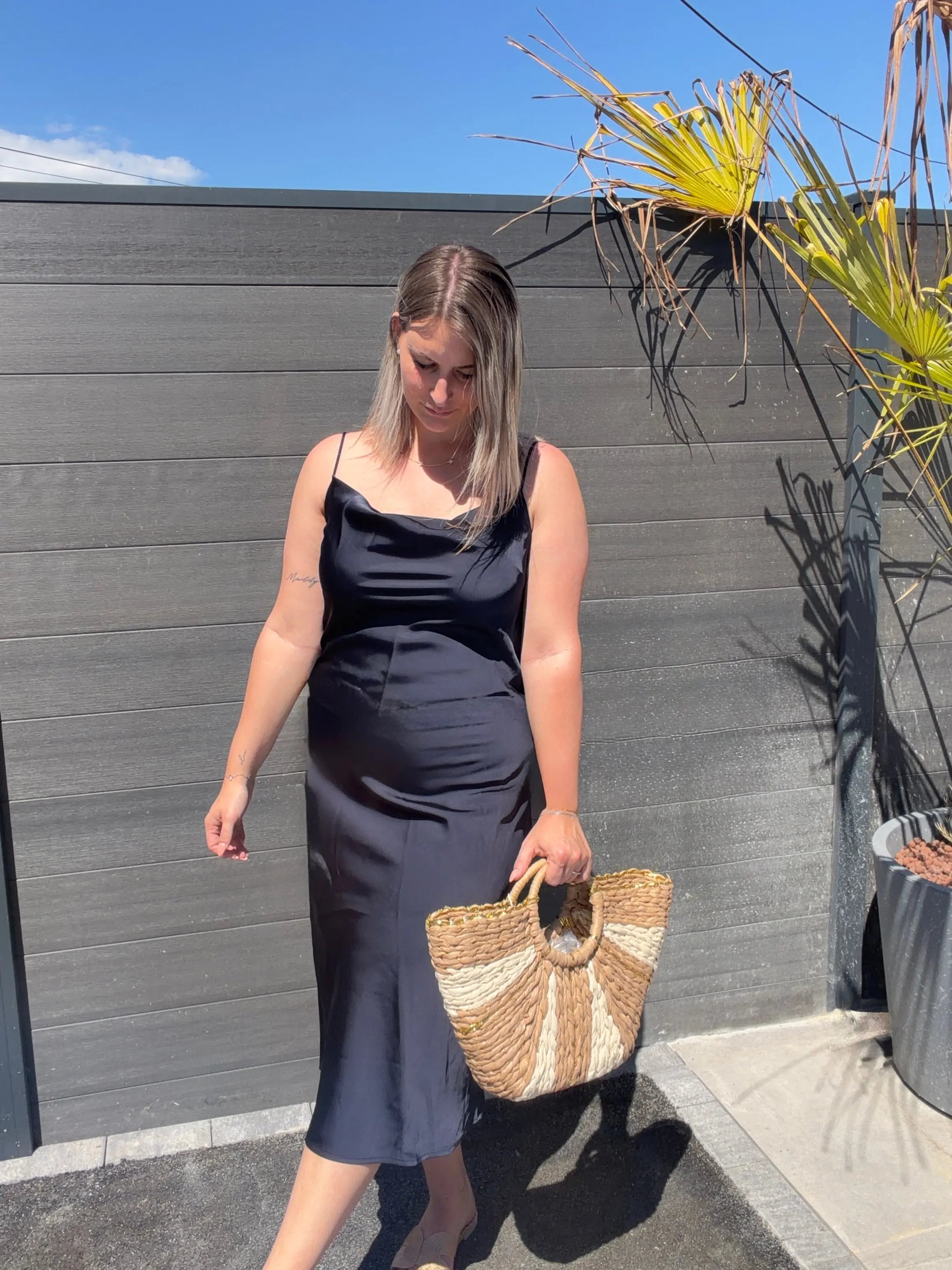 Robe longue satinée - Nelly Maddy & Co