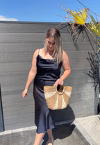 Robe longue satinée - Nelly Maddy & Co
