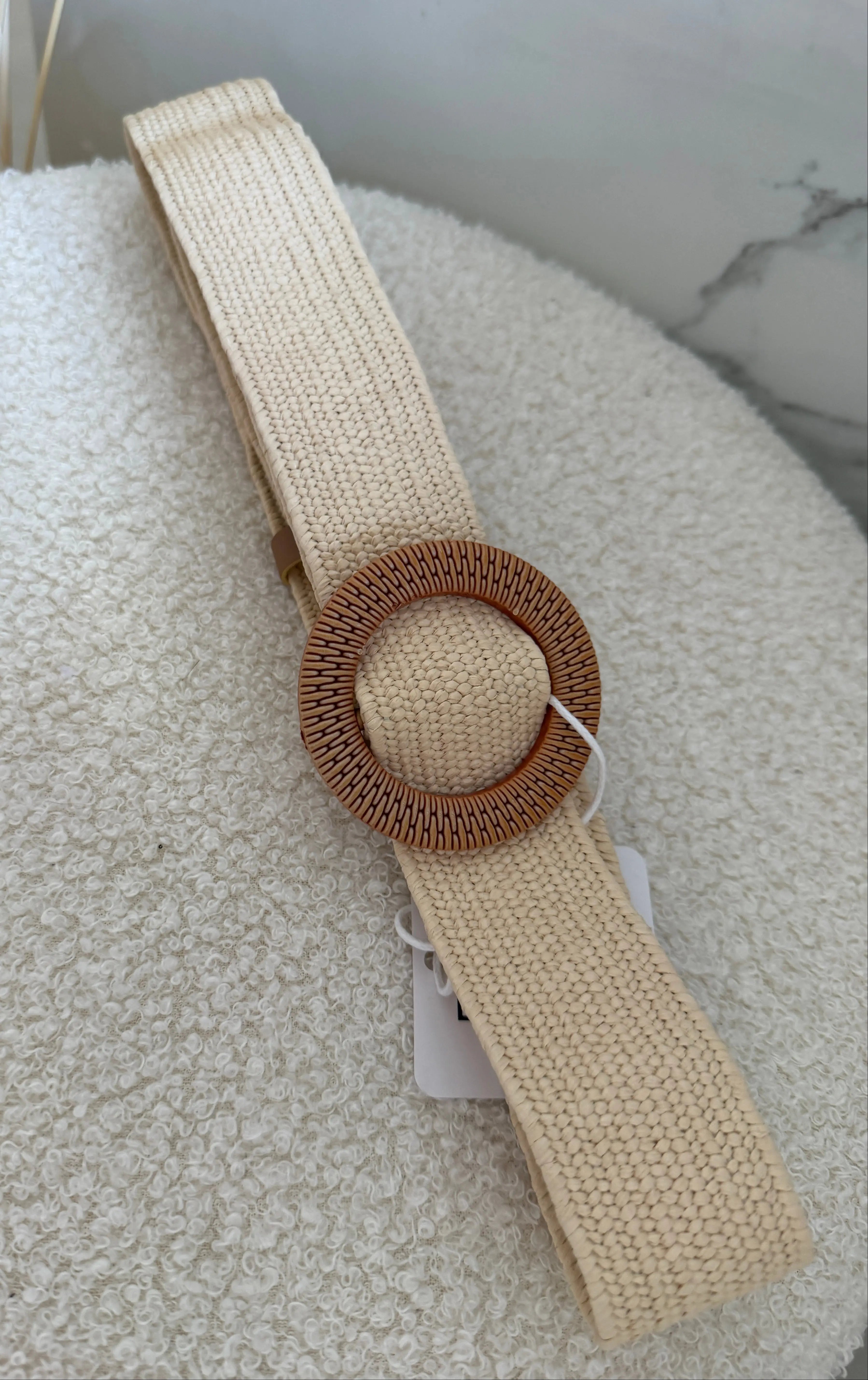 Ceinture élastique bohème -  écru Maddy & Co