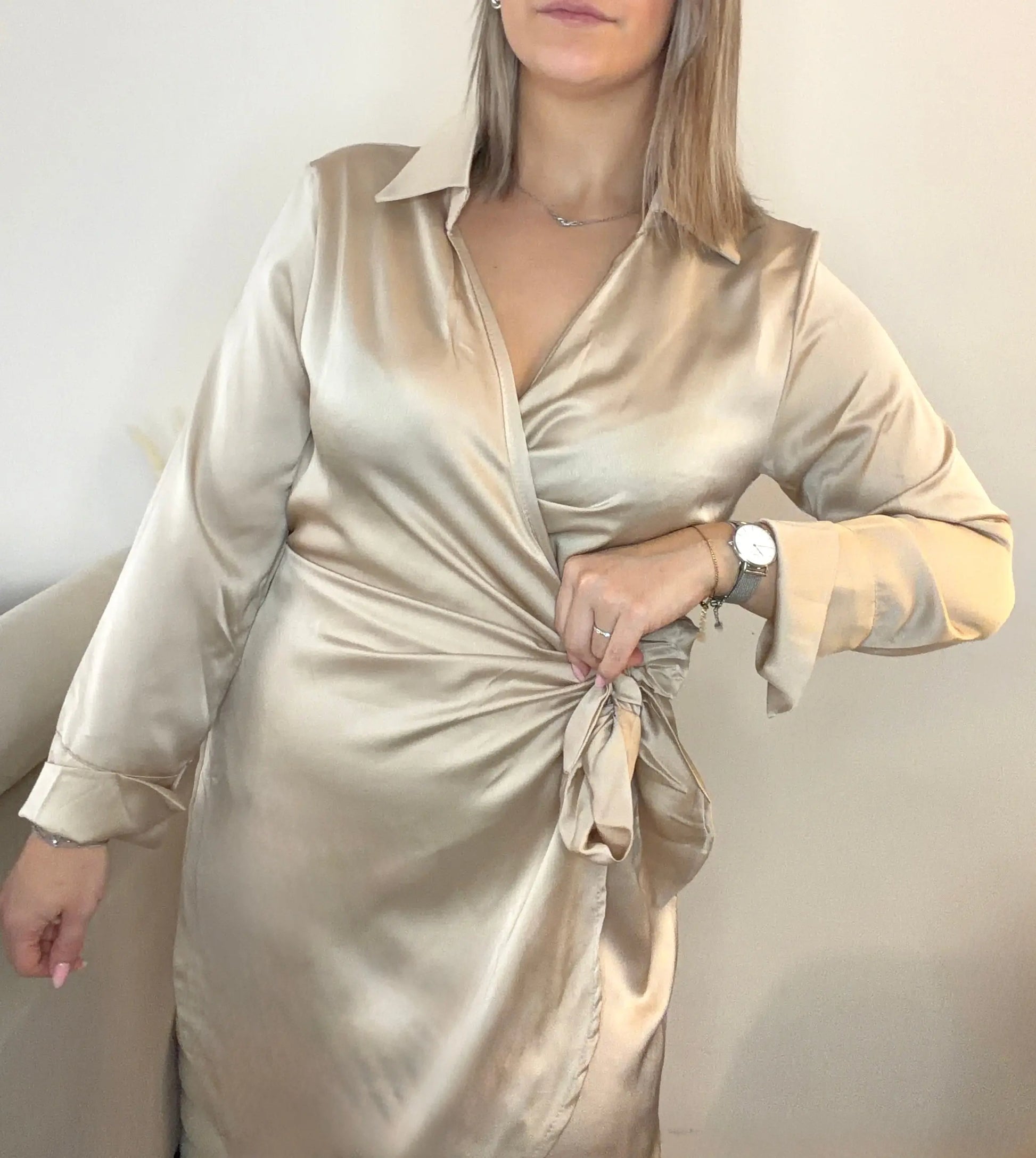 robe satinée - champagne 