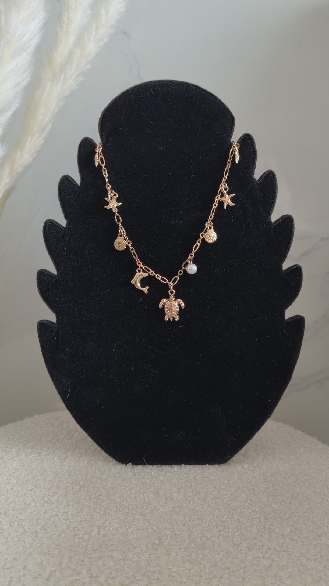 Collier charms doré - Tortue